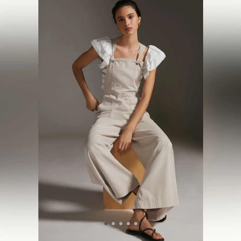 Anthropologie Wide-Leg Overalls - Picture 1 of 8
